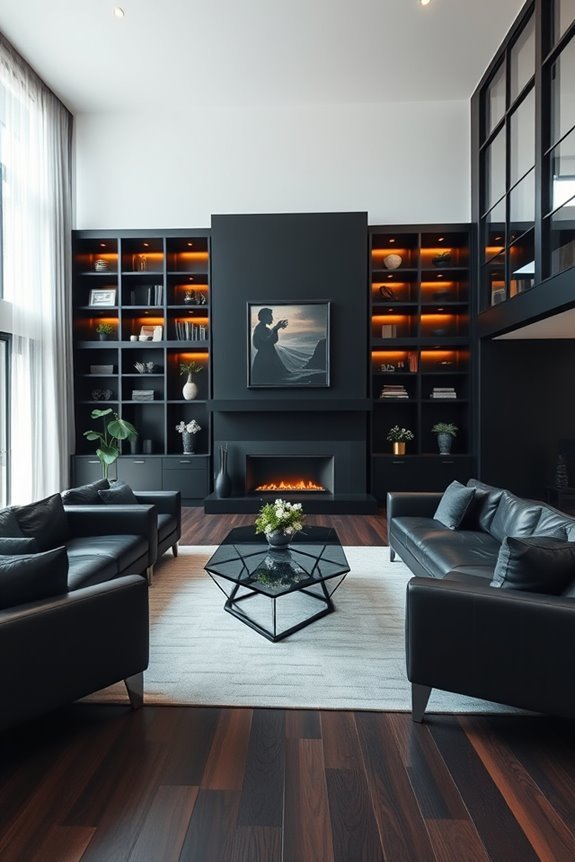 modern black built ins elevate