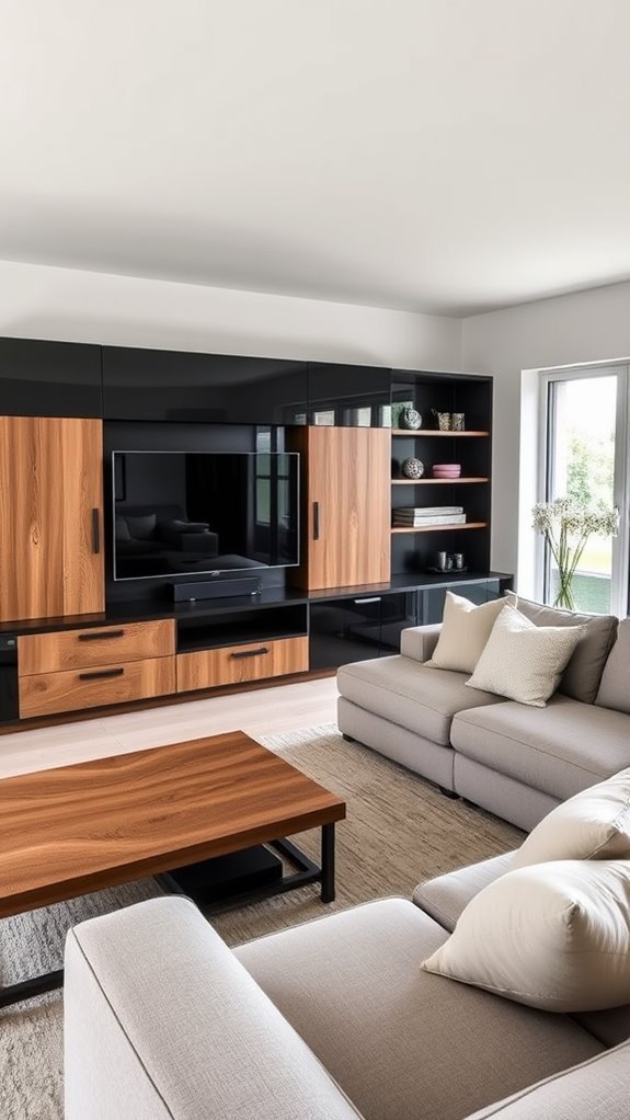 modern black media furniture