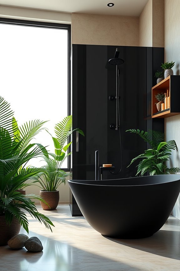 modern black shower oasis