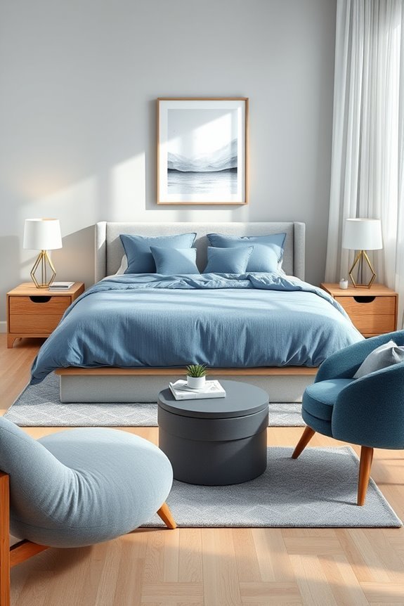 modern blue grey decor