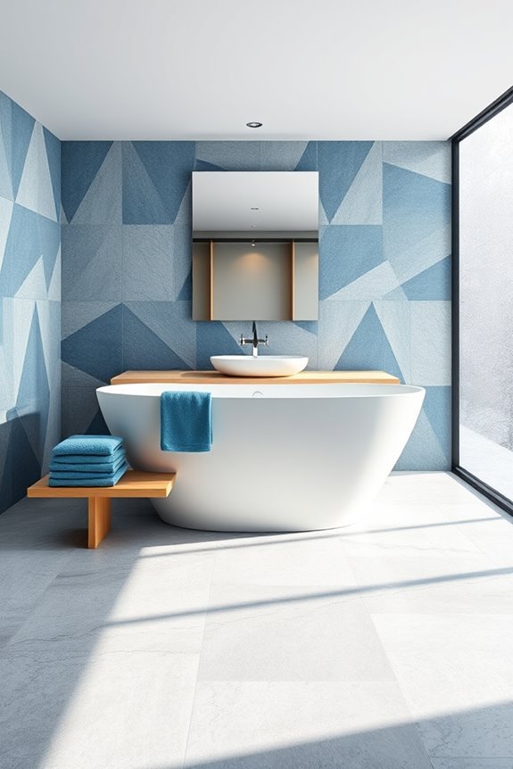 modern blue grey geometric design