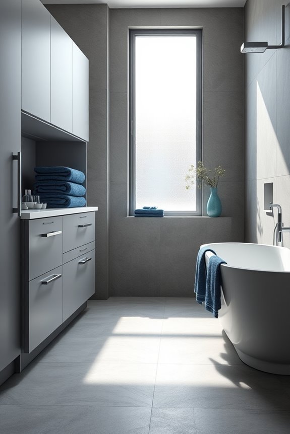 modern blue grey storage
