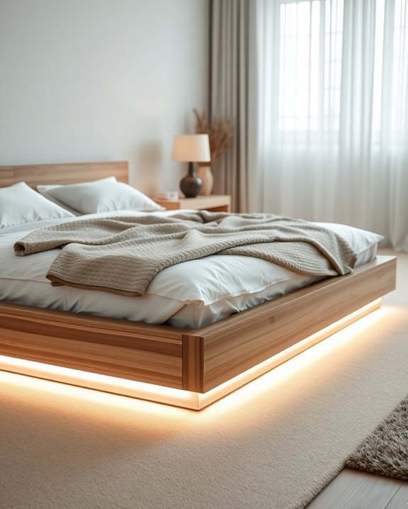 modern box bed lighting