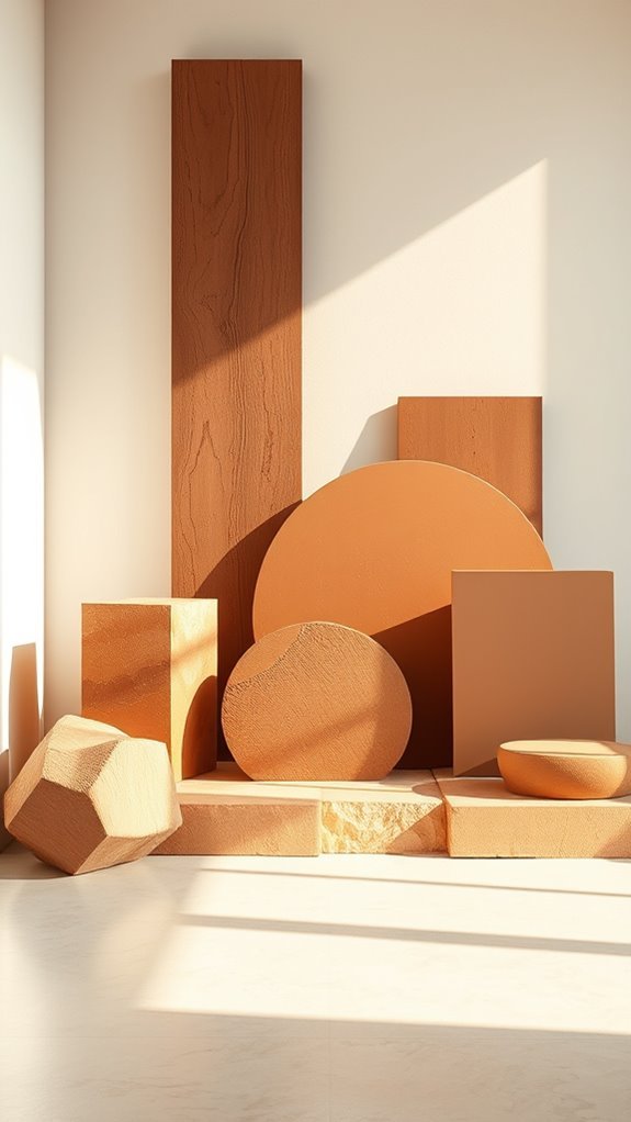 modern brown art installations