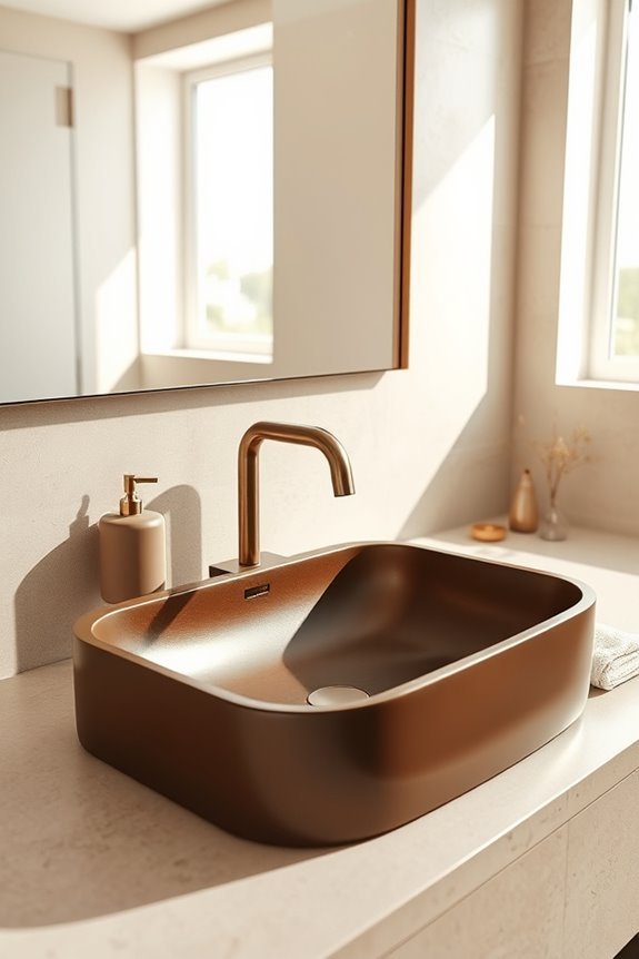 modern brown sink elegance
