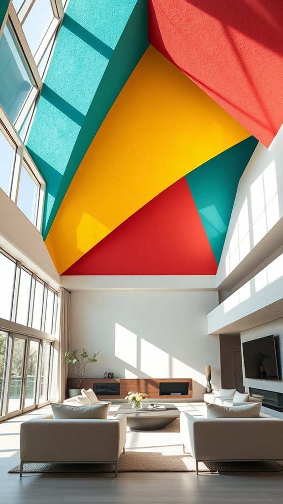 modern color blocked ceilings