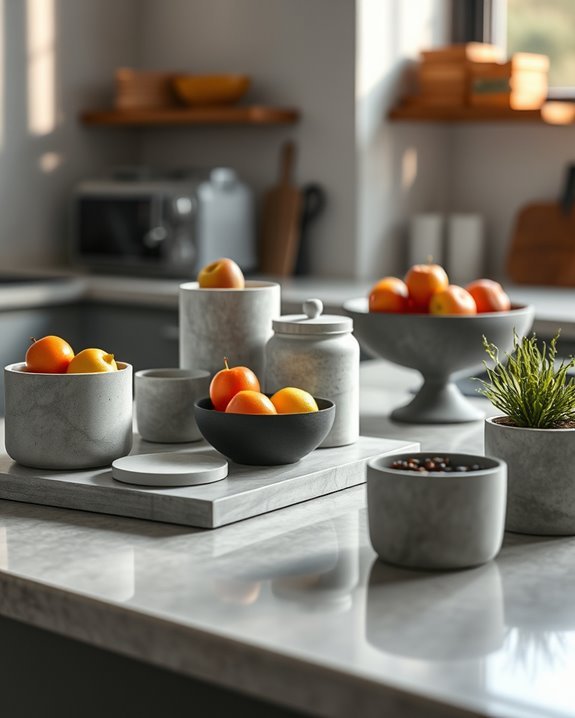 modern concrete kitchen accessories
