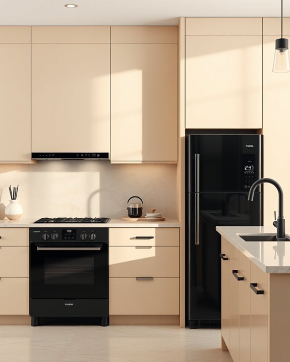 modern contrast in kitchens