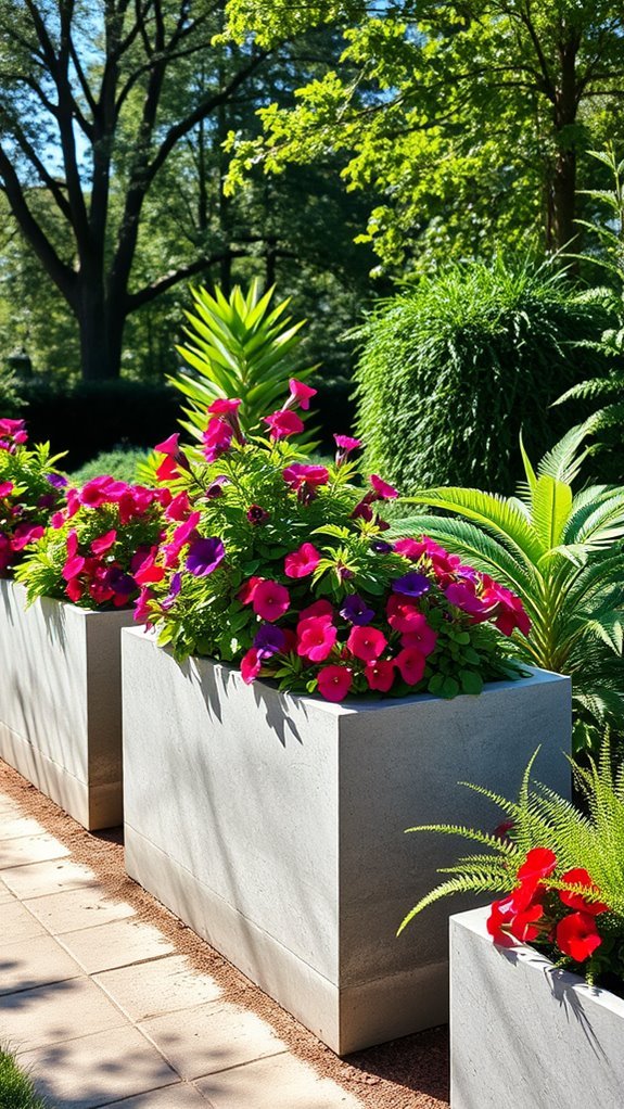 modern durable concrete planters