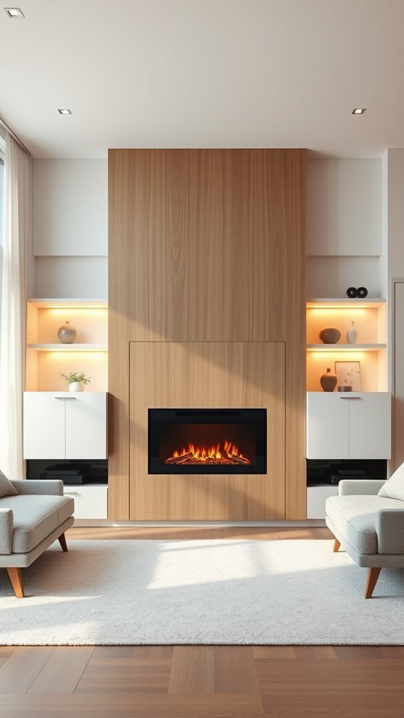 modern electric fireplace feature
