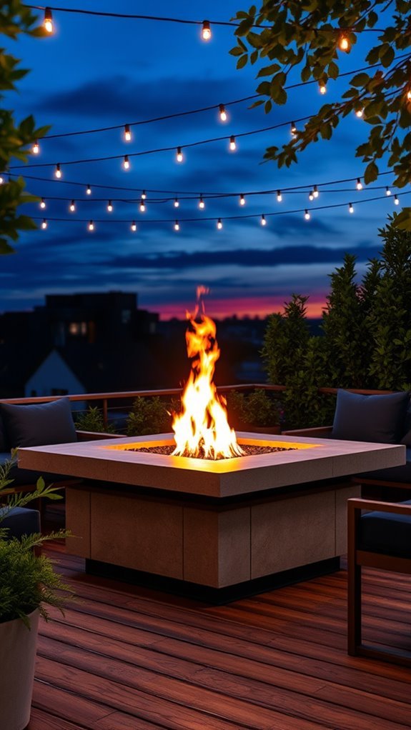 modern elevated fire pits
