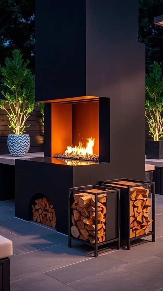 modern fireplaces with storage