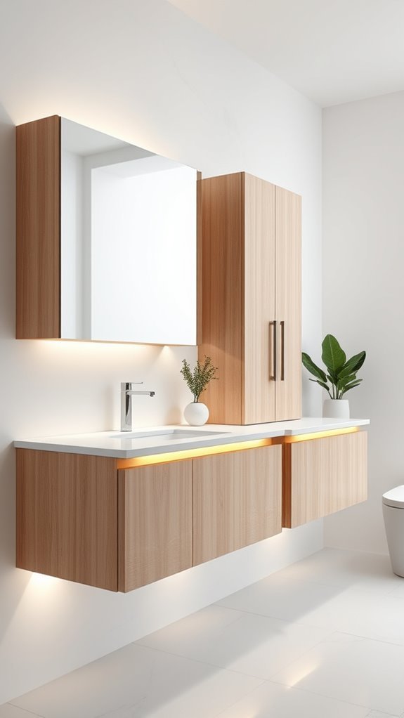 modern floating bathroom cabinets