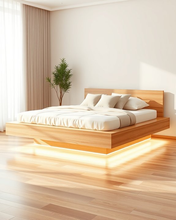modern floating box beds