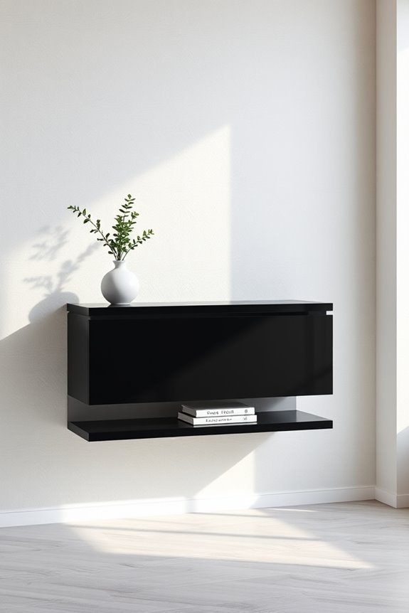 modern floating console table