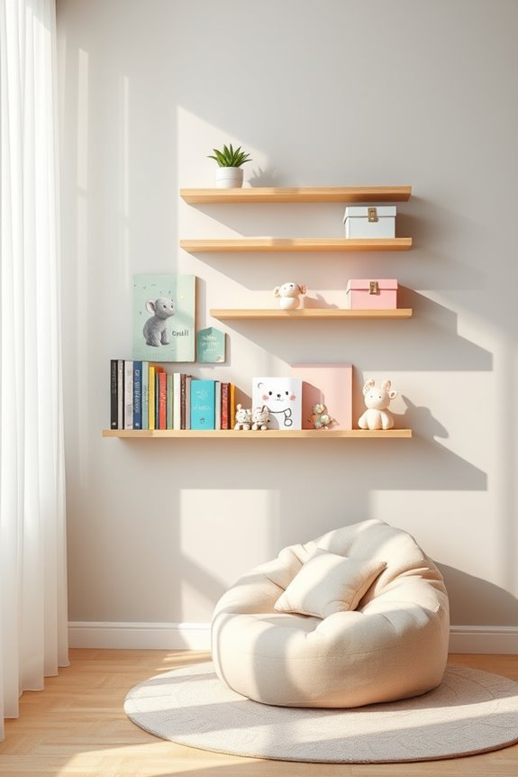 modern floating shelf decor