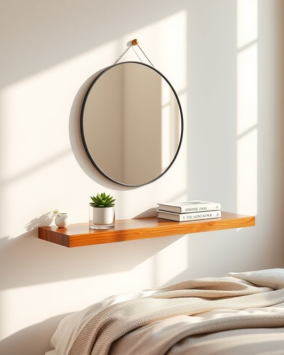 modern functional mirror shelves