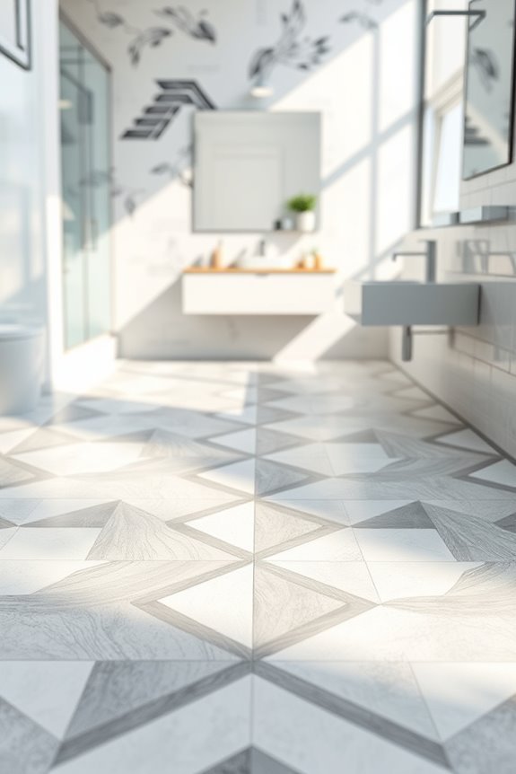 modern geometric bathroom tiles