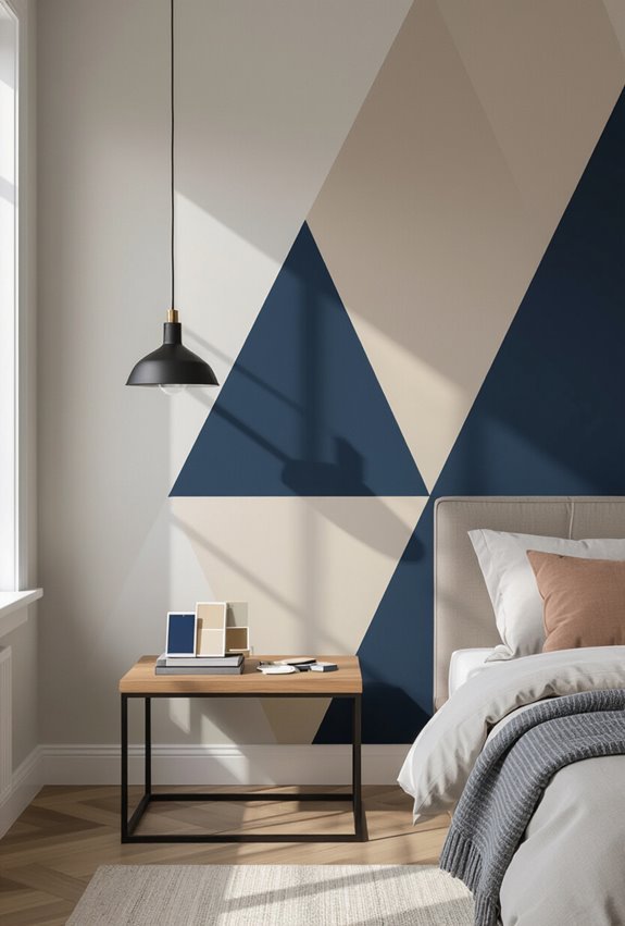modern geometric bedroom accents
