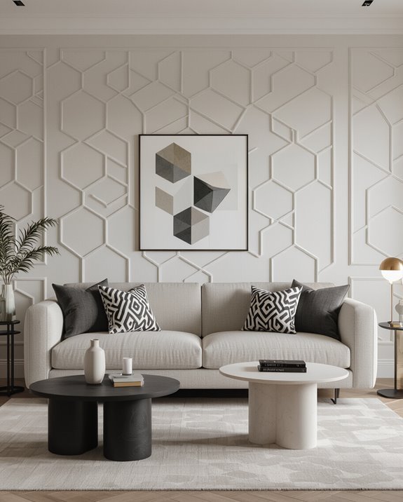 modern geometric living room