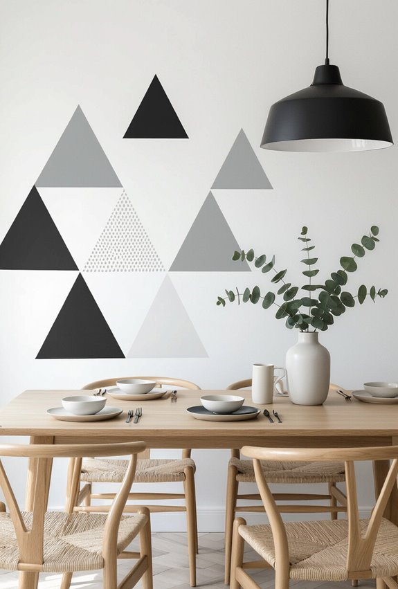 modern geometric metallic matte decals