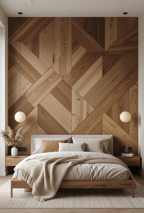 modern geometric wood wall