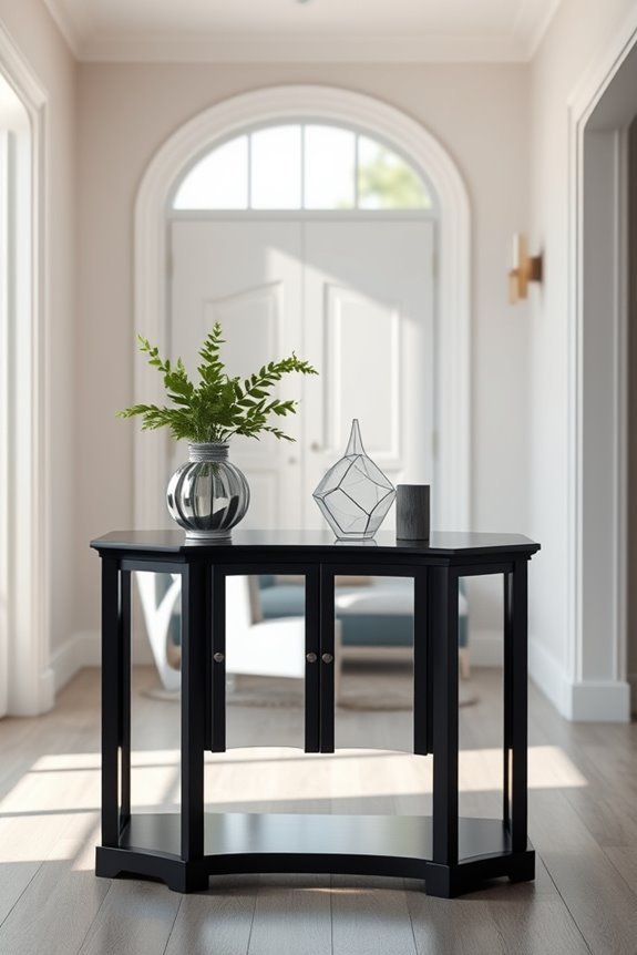 modern glamorous entryway console