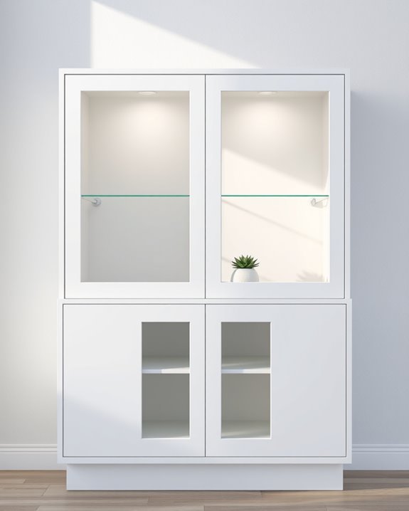 modern glass accent cabinets