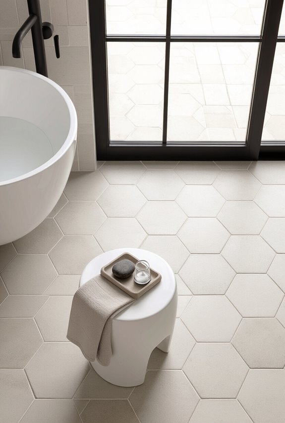 modern hexagon tile accent