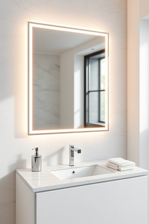 modern illuminated bathroom decor