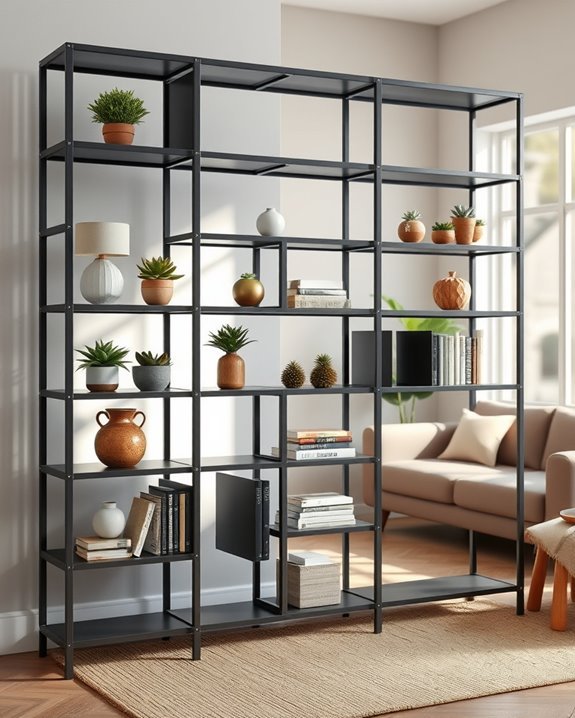 modern industrial metal shelving