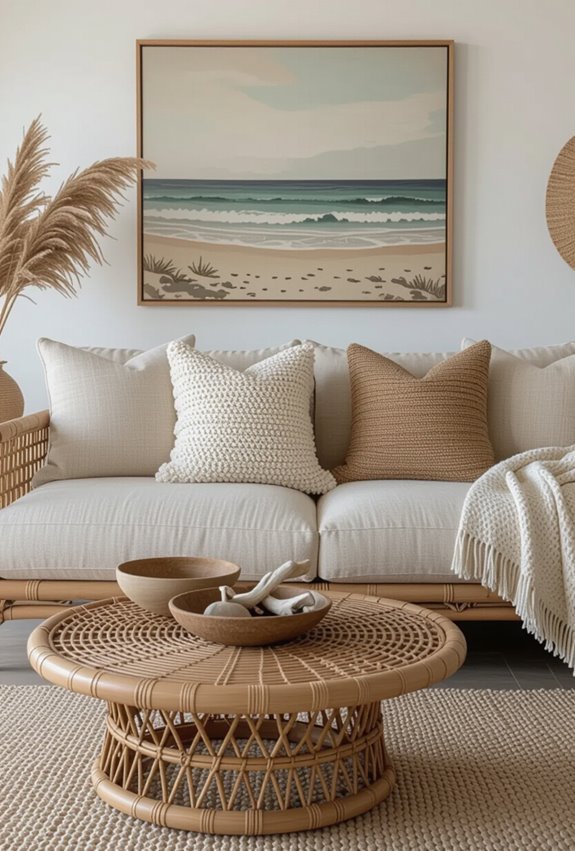 modern lines boho coastal textures