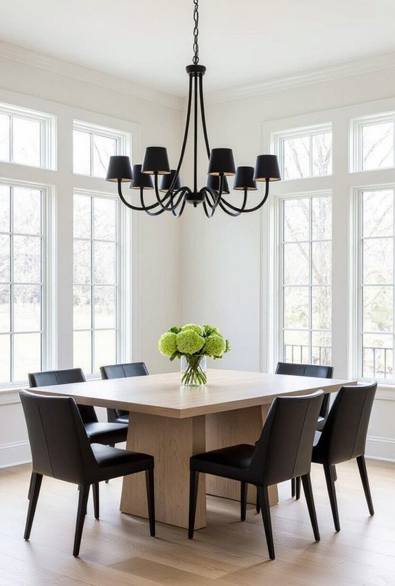 modern meets classic black chandeliers