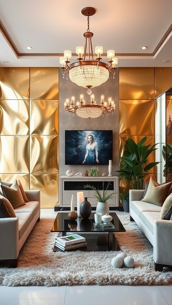 modern metallic wall coverings