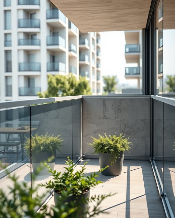 modern minimalist concrete railings