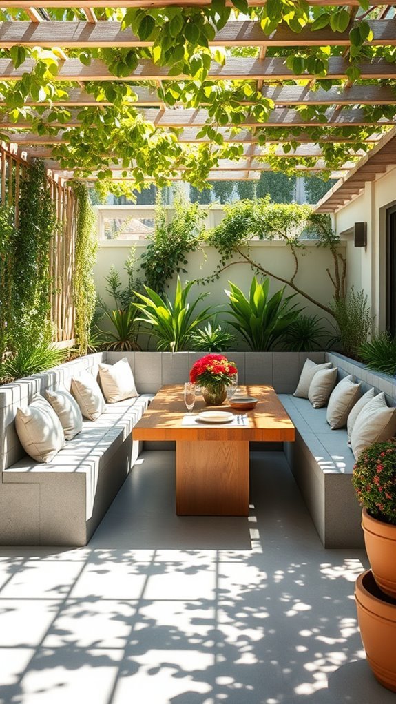 modern minimalist concrete seating