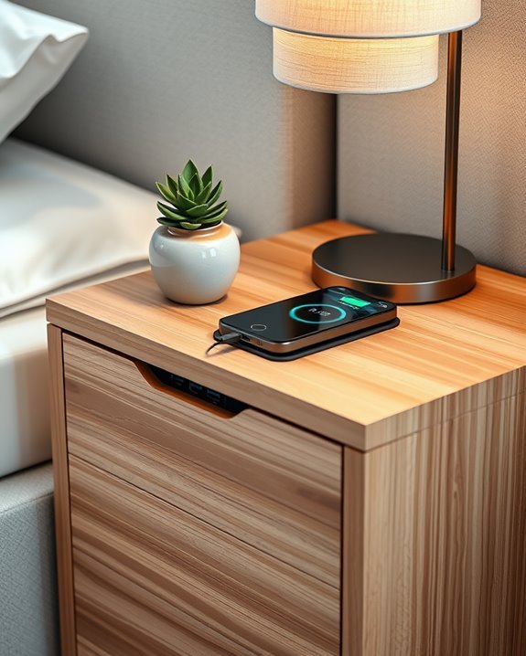 modern nightstand charging solutions