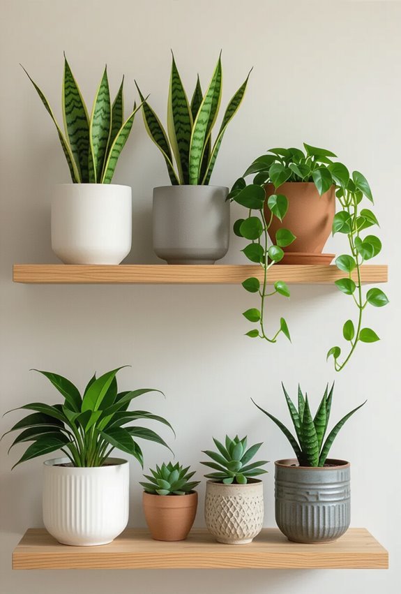 modern vintage planter contrast