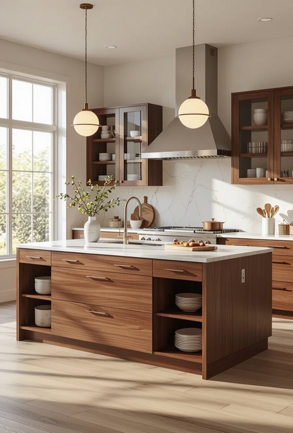 modular brown kitchen island