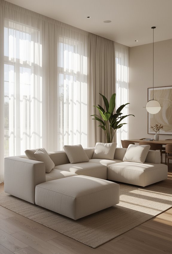 modular chaise with ottoman