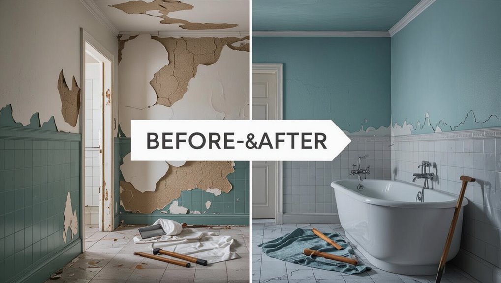 moisture damage bathroom remediation