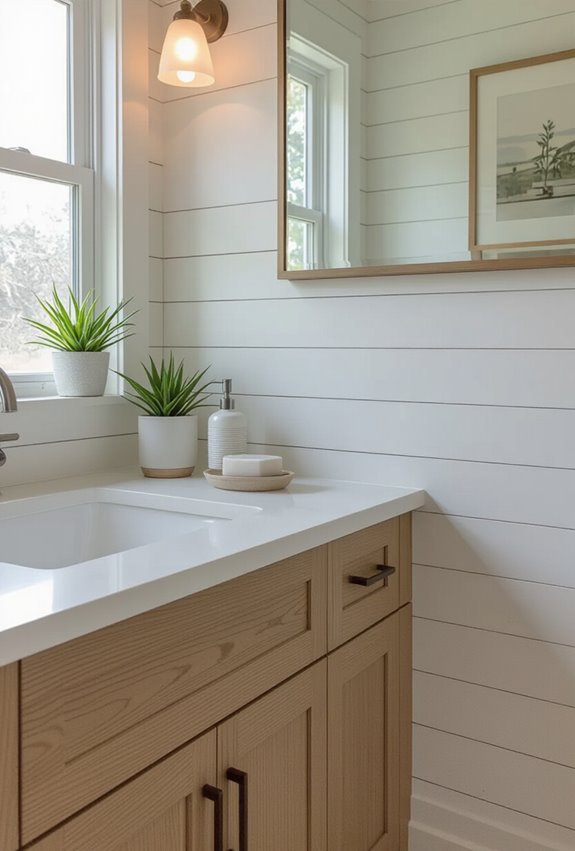 moisture protected shiplap halfwall