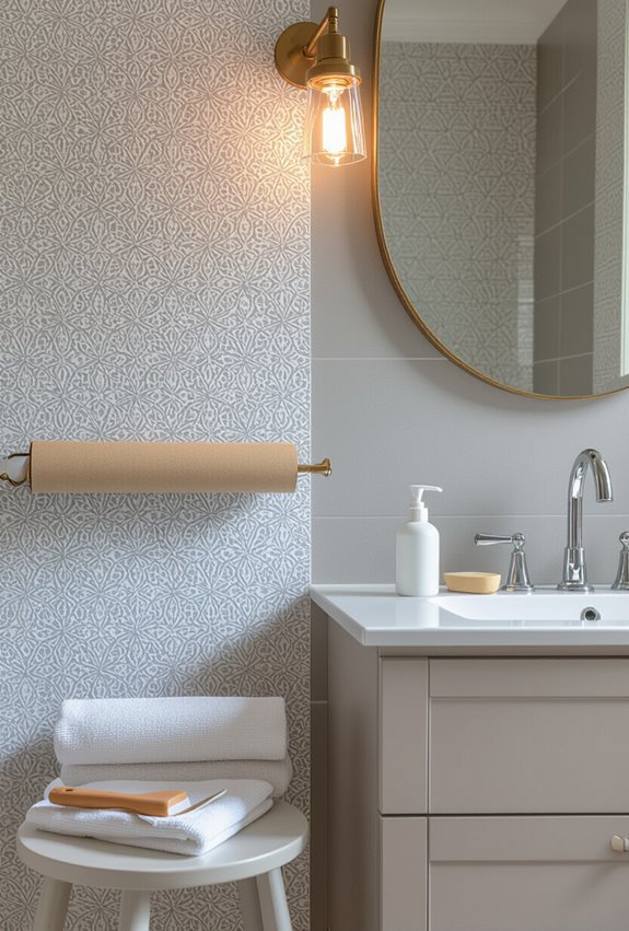 moisture resistant patterned wallpaper application