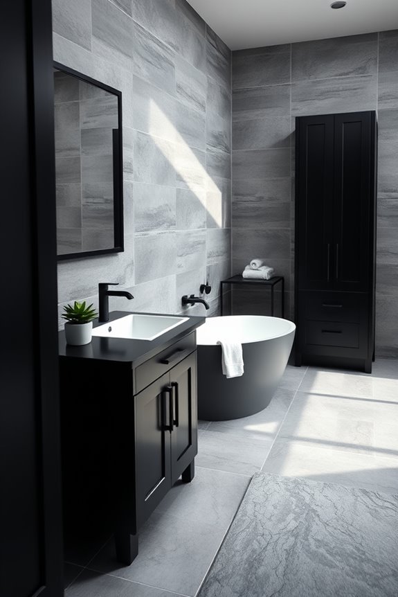 monochromatic grey tile elegance