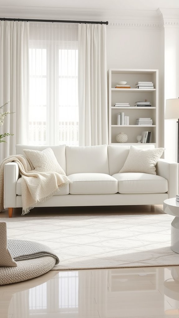 monochromatic ivory and white