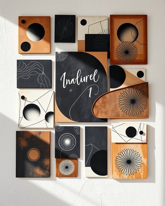 monochromatic texture collage art