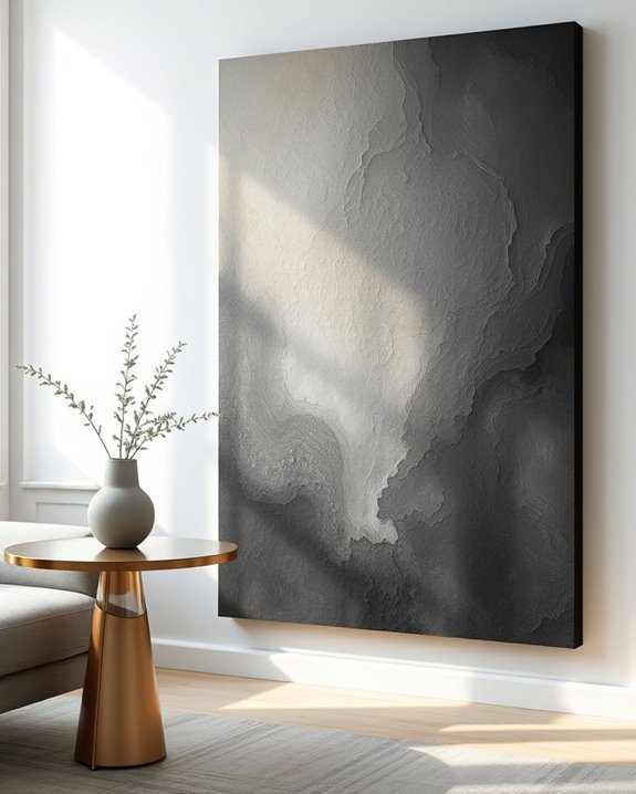 monochromatic textured canvas art