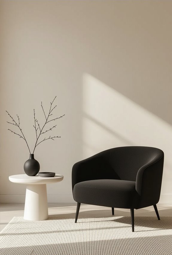 monochrome accents add depth