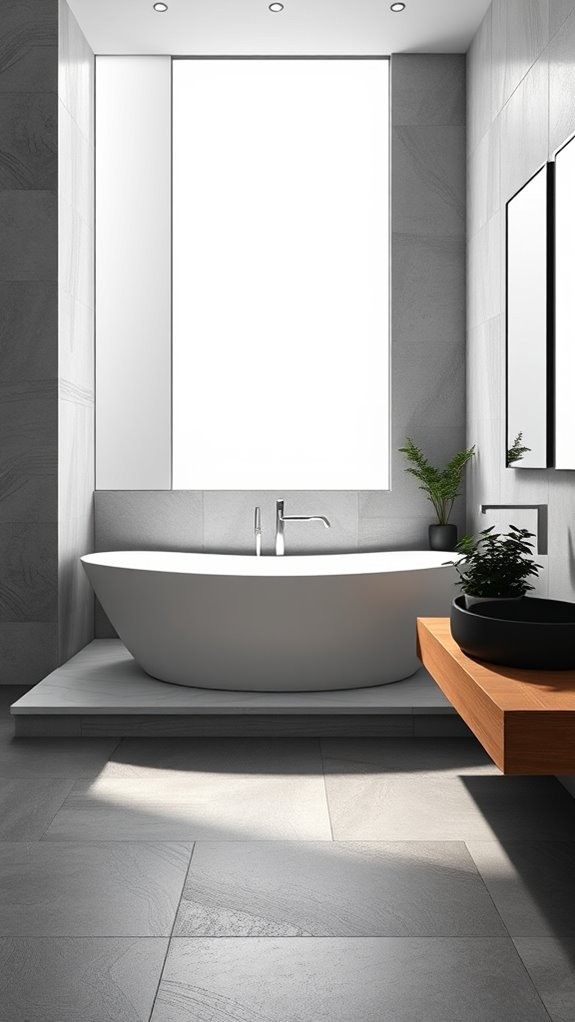 monochrome bathroom design elements