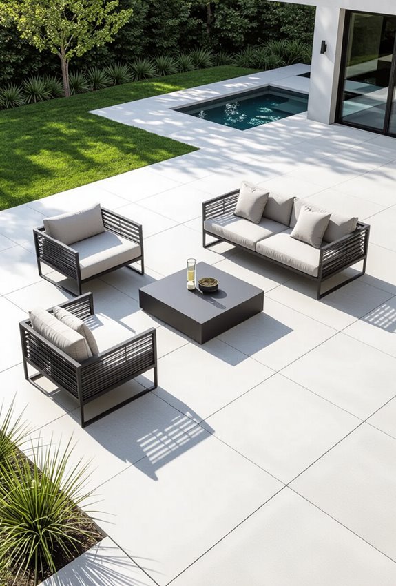monochrome concrete with grooves